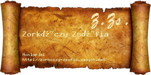 Zorkóczy Zsófia névjegykártya