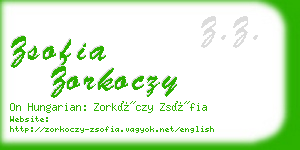 zsofia zorkoczy business card